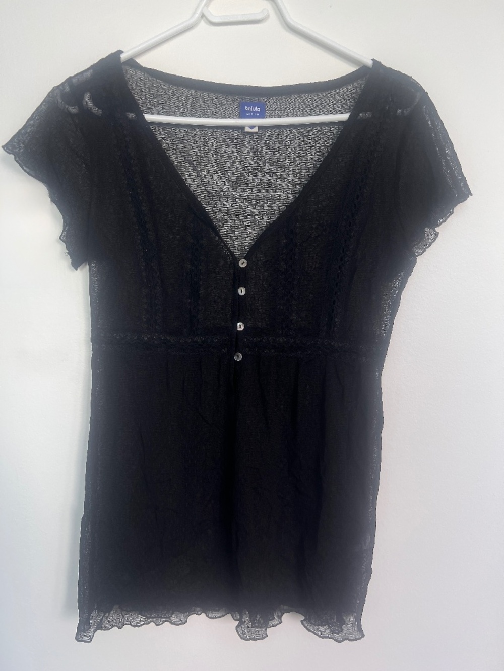 vintage Y2K-era Talula sheer mesh blouse